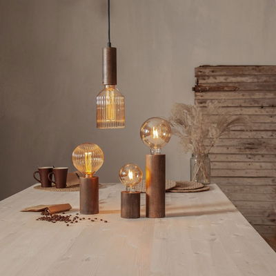 Tub Lampfot E27 Brun 15cm | Star Trading Återförsäljare