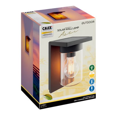 Solcells Vägglampa Asti med Rörelsesensor IP44 150lm 2700K