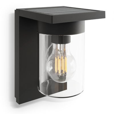 Solcells Vägglampa Asti med Rörelsesensor IP44 150lm 2700K