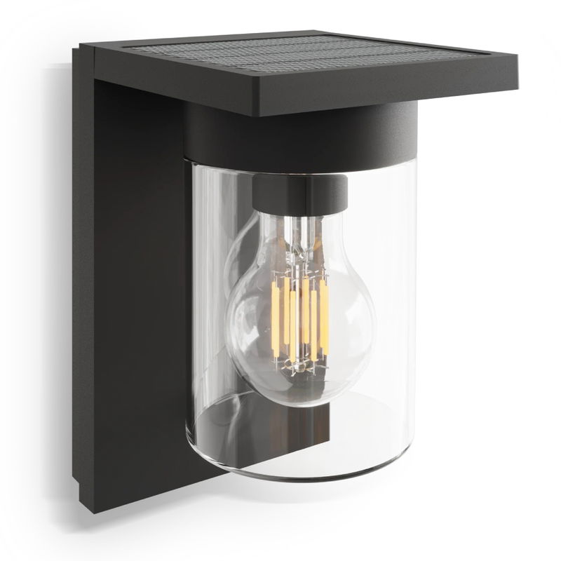Solcells Vägglampa Asti med Rörelsesensor IP44 1,6W 150lm 2700K