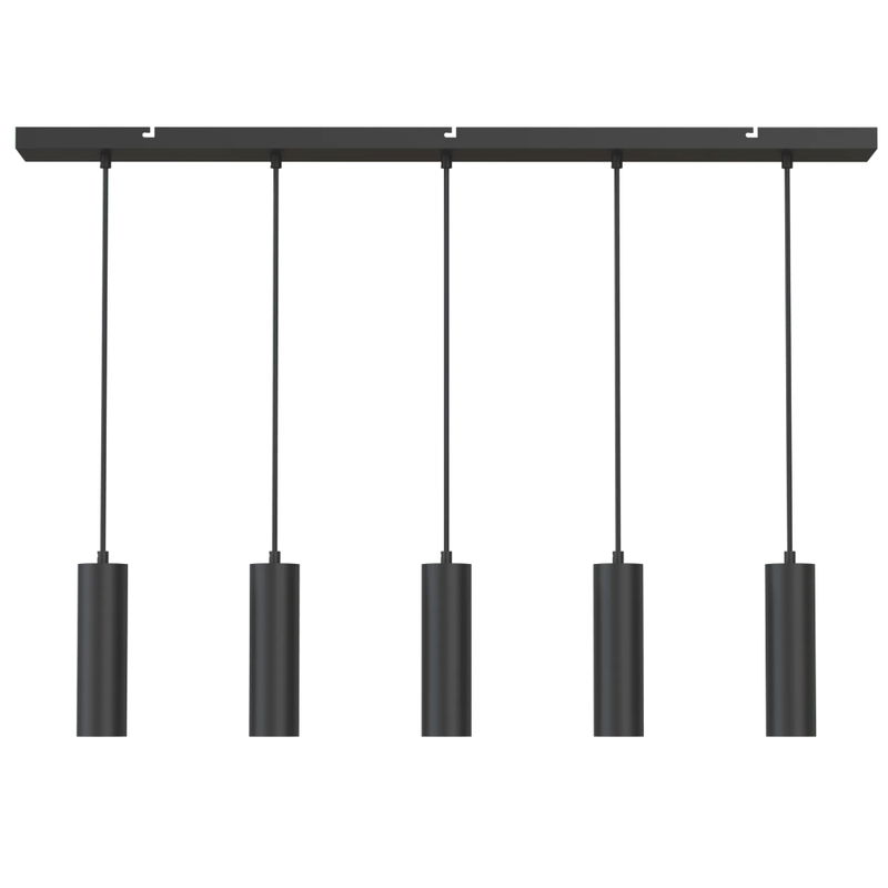 Takpendel 1-meter med 5st GU10 lampor Svart