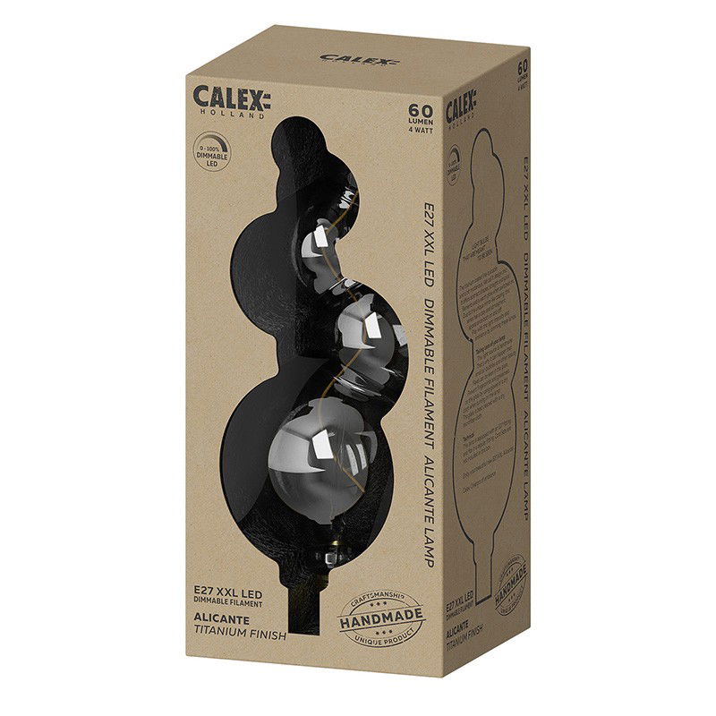 Dimbar Dekorationslampa Alicante Titanium LED 4W 60lm E27 Dimbar Dekorationslampa Alicante Titanium LED 4W 60lm E27