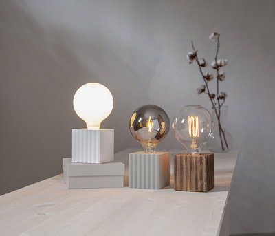 Lampfot E27 Box Valnöt