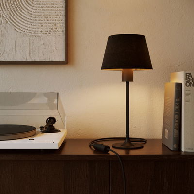 Lampskärm S 20cm Mörkgrå Ull för bord & vägglampa