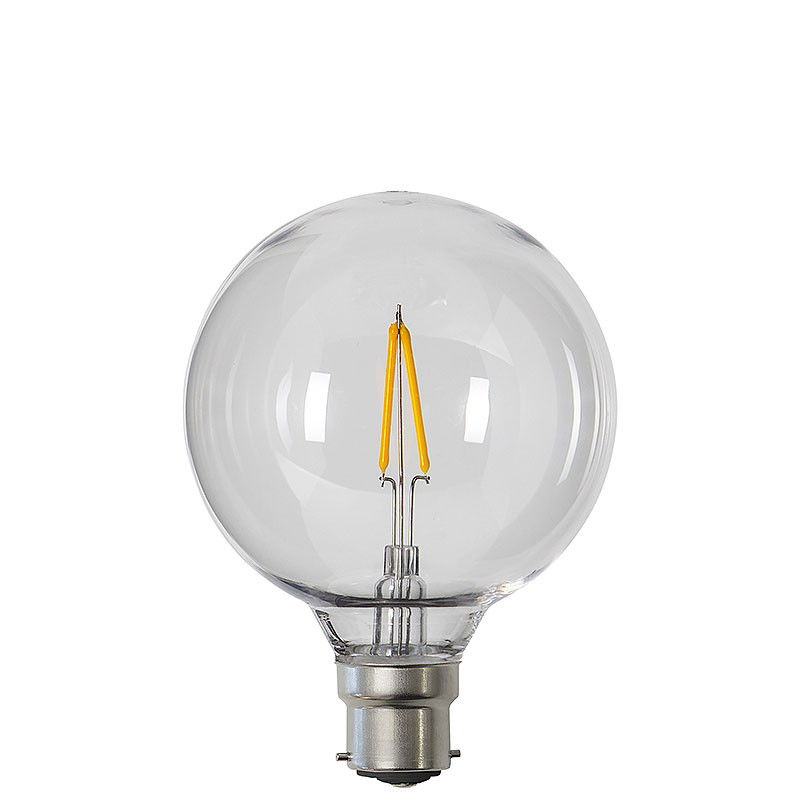 Globlampa Ø95 Filament LED 0,6W 80lm B22 Polykarbonat Globlampa Ø95 Filament LED 0,6W 80lm B22 Polykarbonat