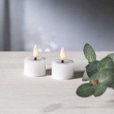 Värmeljus Flamme Flow Vit 2-pack Timer