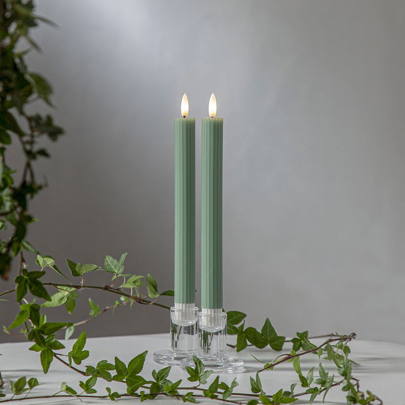 Antikljus Flamme Stripe Grön Köp Antikljus Flamme Stripe Grön | Star Trading | Lampgrossen.se