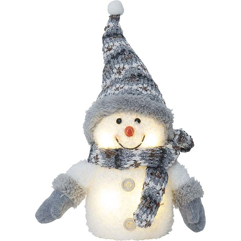Juldekoration Joylight Grå Snögubbe 25cm Juldekoration Joylight Grå Snögubbe 25cm