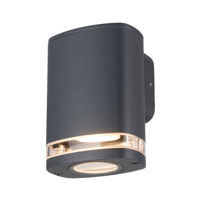 Vägglampa Zevi 1xGU10 med ljusfönster IP54 Antracit