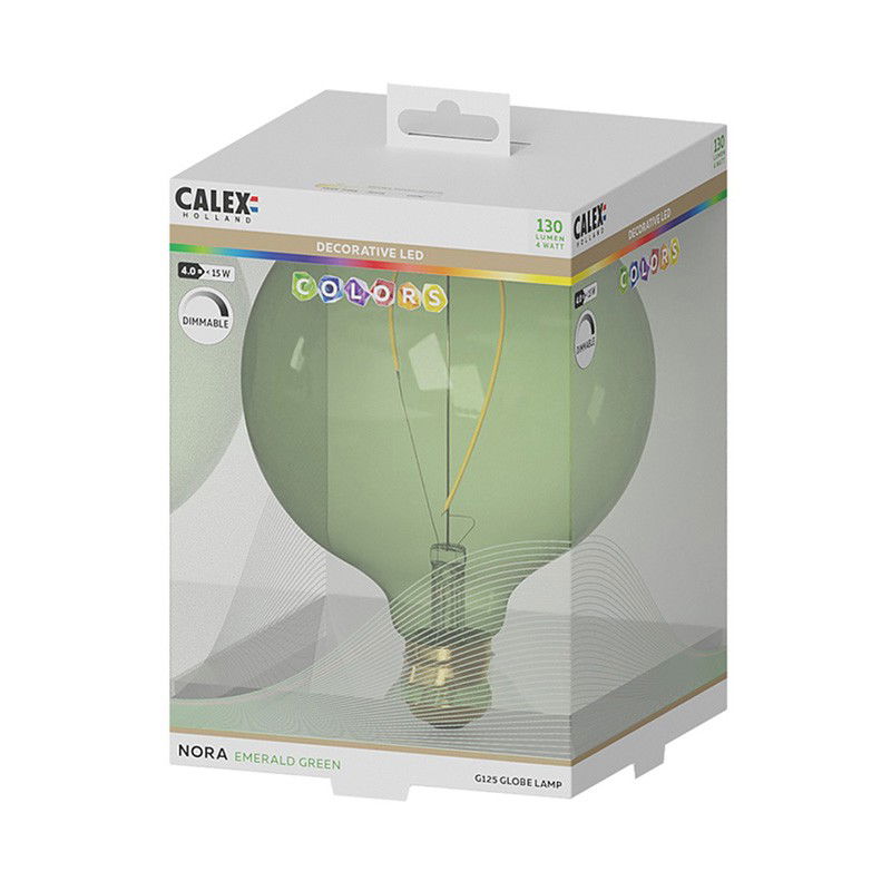 Dimbar Dekorationslampa Nora G125 Grön LED 4W 130lm E27 Dimbar Dekorationslampa Nora G125 Grön LED 4W 130lm E27