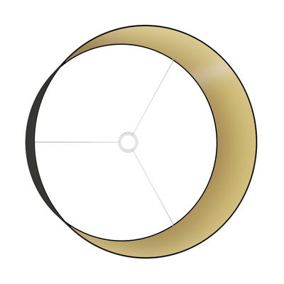 Lampskärm Cilindro i svart cinette och guld - 58cm