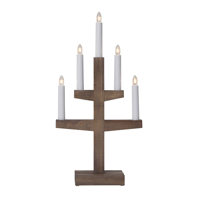 Ljusstake Trapp 5-ljus Brun