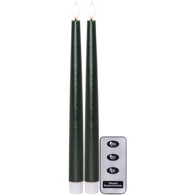 Antikljus Flamme Slim Grön 28cm 2-pack