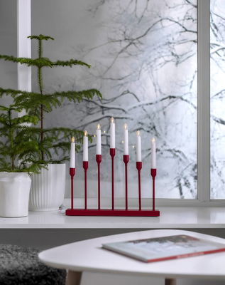 Adventsljusstake Aztra Röd LED