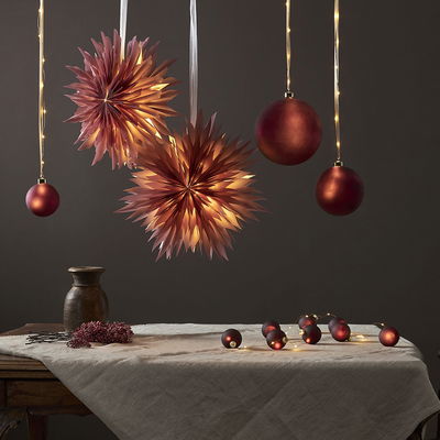 Ljusslinga Bliss Röda Julgranskulor