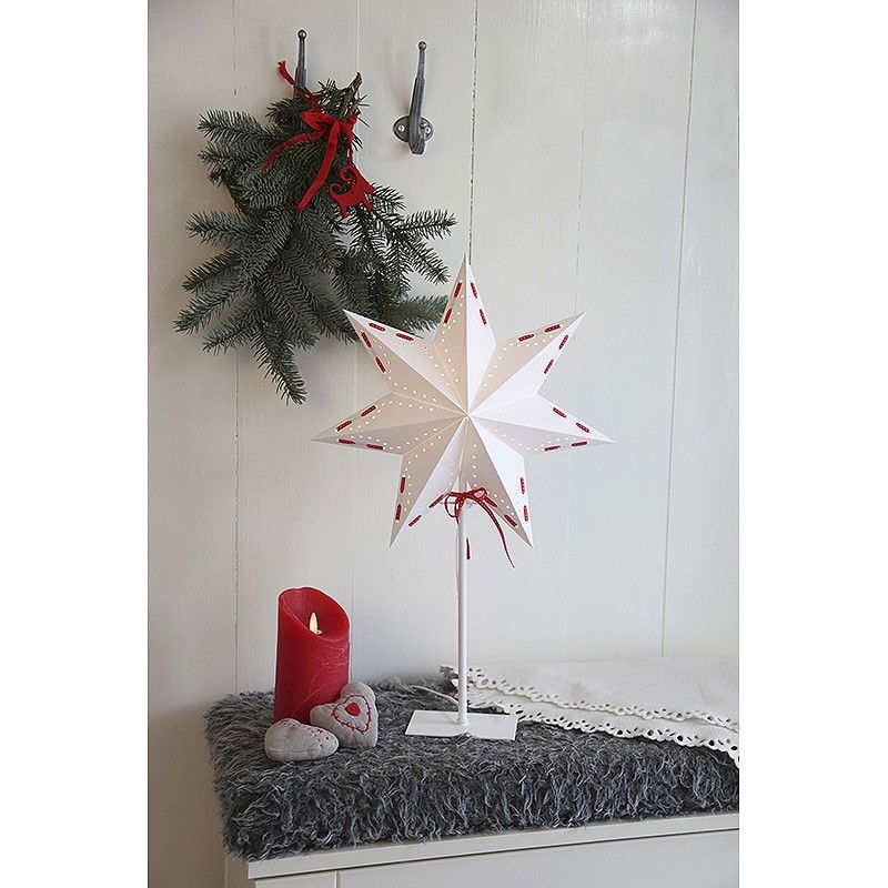 Julstjärna Vira 54cm på Fot, Vit Julstjärna Vira 54cm på Fot, Vit