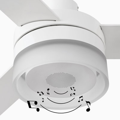 Takfläkt ICE Ø132cm Vit L med Högtalare & Lampa 3000K