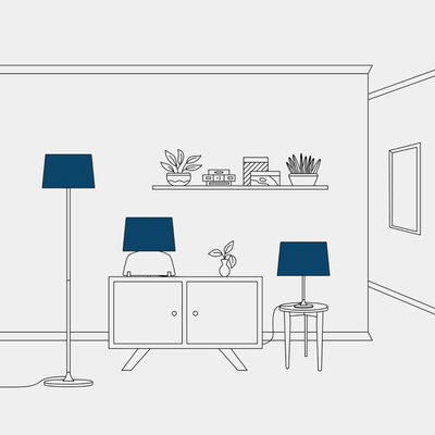 Lampskärm 24cm Athena med E27-fattning för bords- och golvlampa