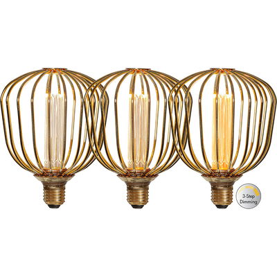 LED-lampa E27 G125 Decoled Metal 3-stegs dimming