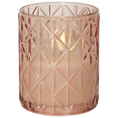 Blockljus Flamme Romb 12.5cm Rosa