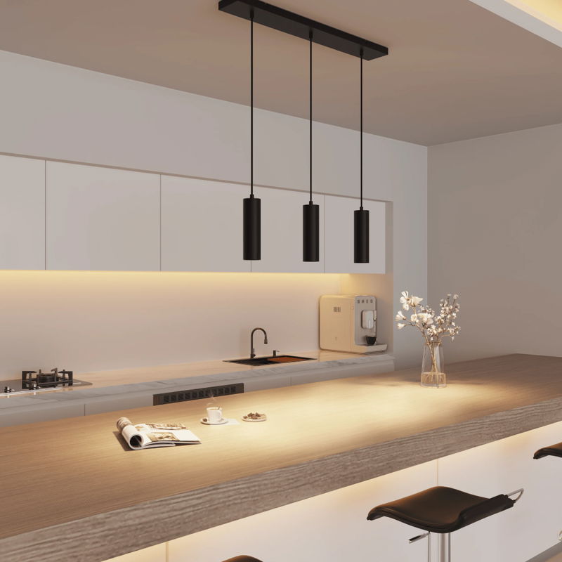 Takpendel 75cm med 3st GU10 lampor Svart