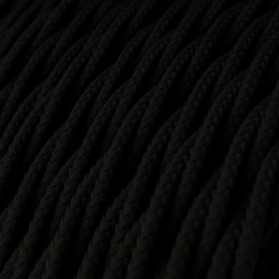 Textilkabel Rayon Svart Tvinnad 2x0.75 mm²
