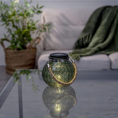 Solcellslykta Dotte grönt glas