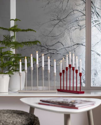 Adventsljusstake Aztra Röd LED