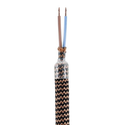 Flexibel textilkabel Whisky Svart med svarta avslut, 30cm | Creative Cables