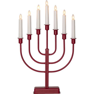 Ljusstake Kristina Röd 7-ljus
