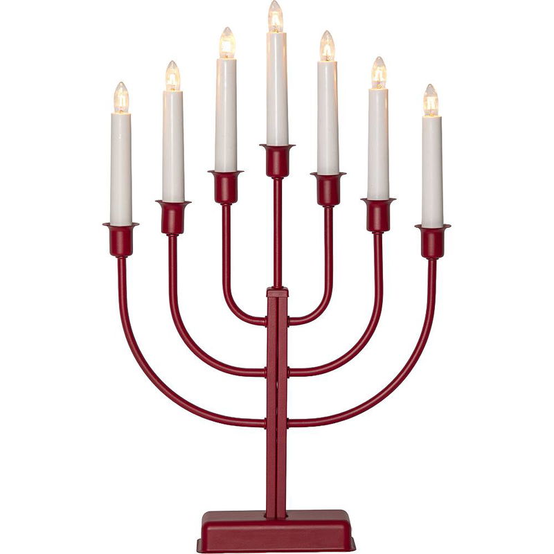 Ljusstake Kristina Röd 7-ljus