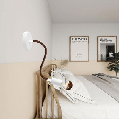 Flexibel textilkabel Whisky Svart med vita avslut, 30cm | Creative Cables
