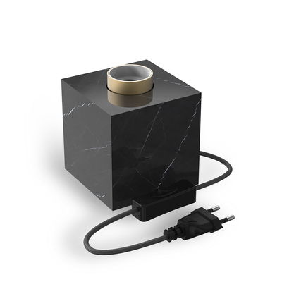 Lampfot Kub E27 9cm Svart Marmor