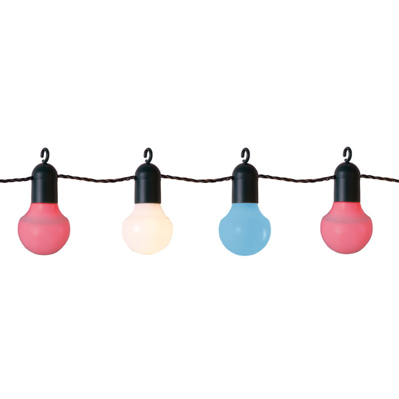 Party Light Vit/Röd/Blå Krok LED 20-ljus Party Light Vit/Röd/Blå Krok LED 20-ljus