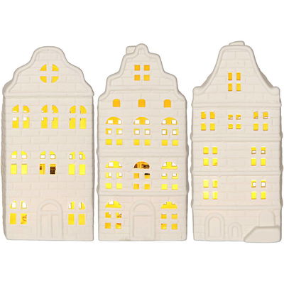 Inomhusdekoration Vinter Vitt Hus 3st