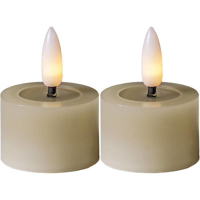 Värmeljus Flamme Flow Beige 2-pack Timer