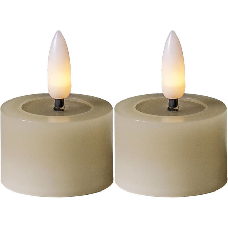 Värmeljus Flamme Flow Beige 2-pack Timer