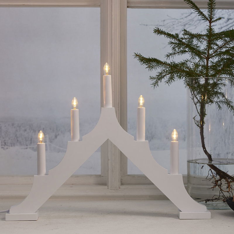 Adventsljusstake Alma 5-armad Vit LED