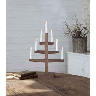 Ljusstake Trapp 7-ljus Brun