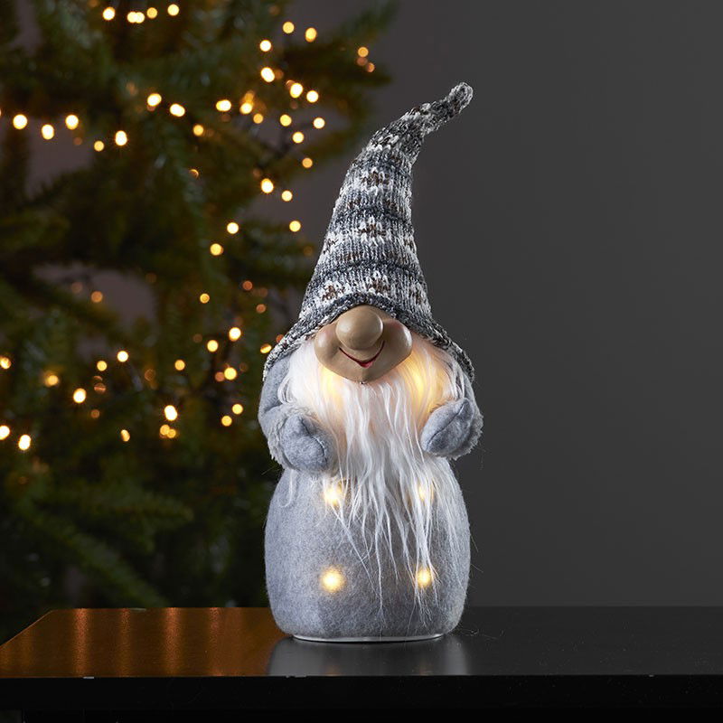 Juldekoration Joylight Tomte Grå