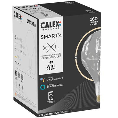 Smart Hem LED XXL Organic EVO E27 Titanium 6W 120lm Dimbar