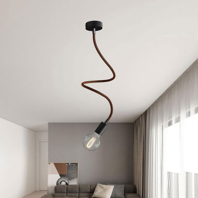 Flexibel textilkabel Whisky Svart med svarta avslut, 90cm | Creative Cables
