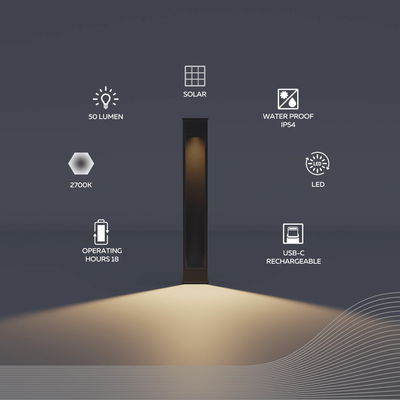 Solcells Pollare Ivrea IP54 50lm 2000K eller 2700K