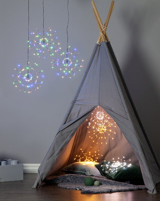 Hängande dekoration Firework Silver 26cm Batteri