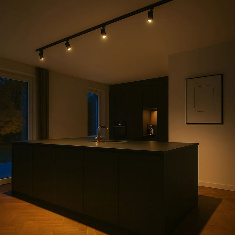 Spotlight på skena 4x GU10 Svart 2-meter