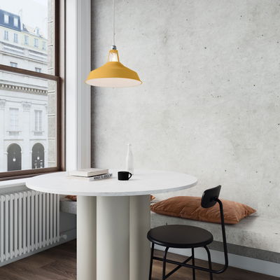 Lampskärm Harbour i emaljerad metall med E27-fattning, diameter 38cm - Senapsgul