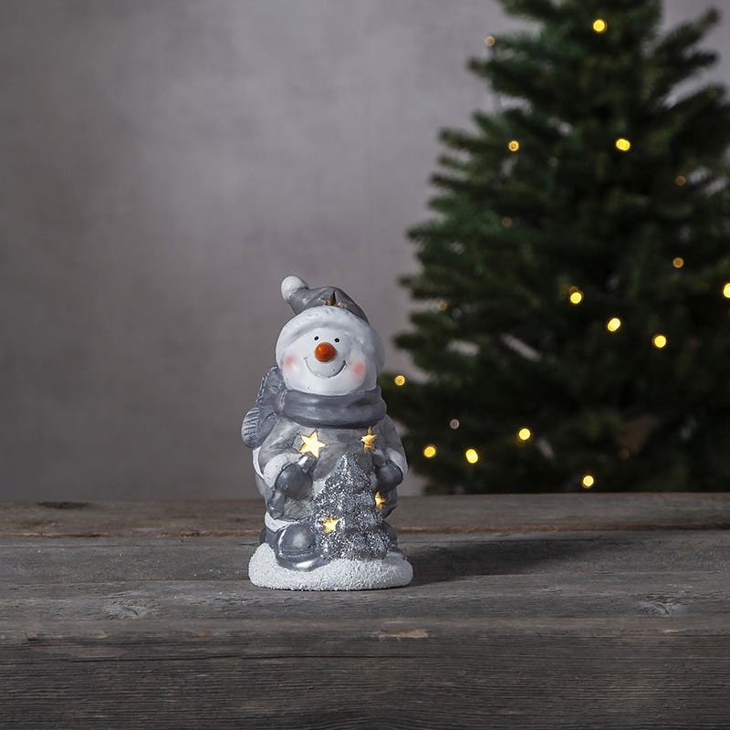 Juldekoration Friends Snögubbe Grå 15cm
