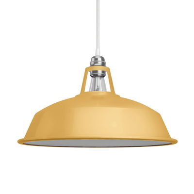 Lampskärm Harbour i emaljerad metall med E27-fattning, diameter 38cm - Senapsgul