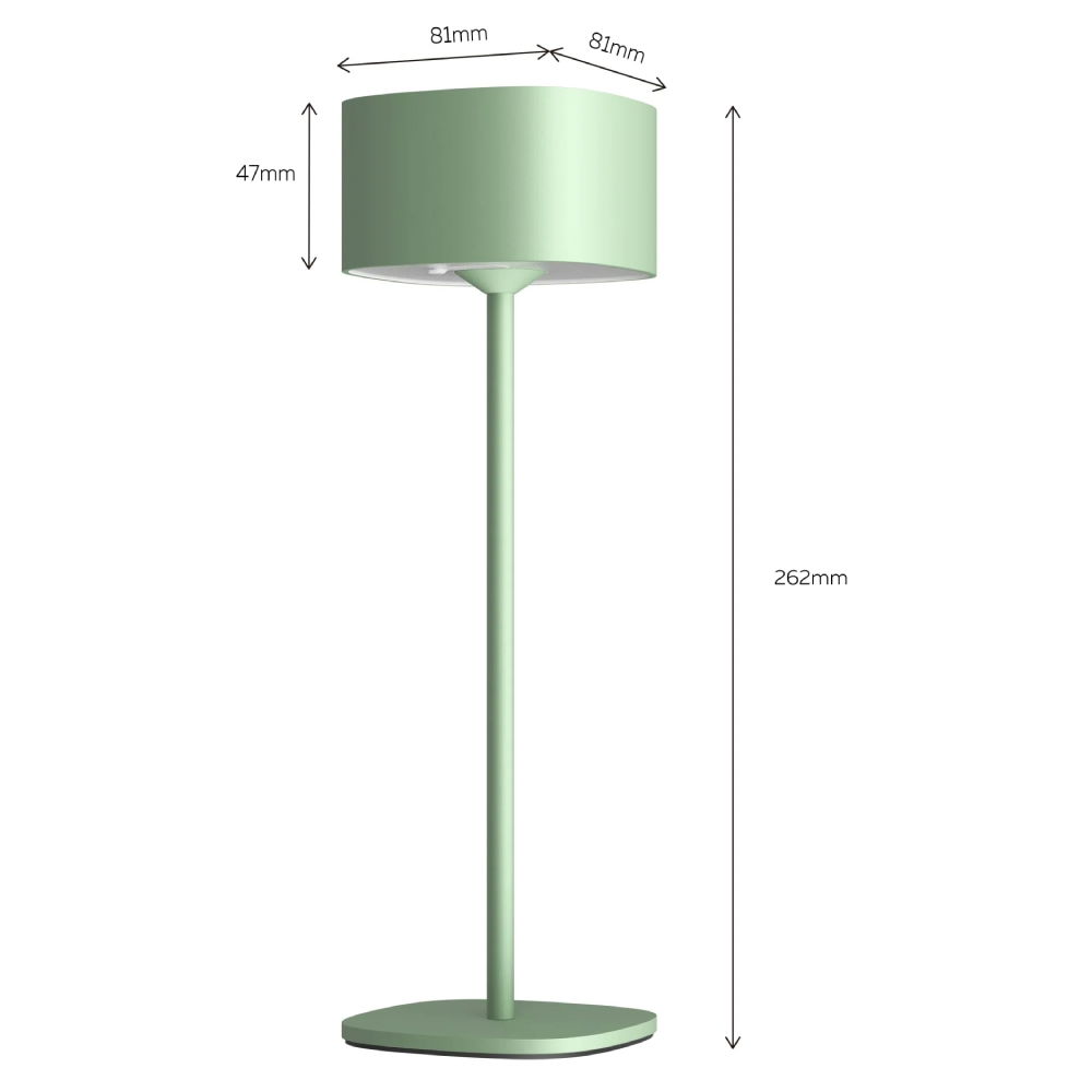 Uppladdningsbar Bordslampa Serino Grön 90lm IP44 2700K