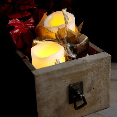 Blockljus 2-Pack May Vit